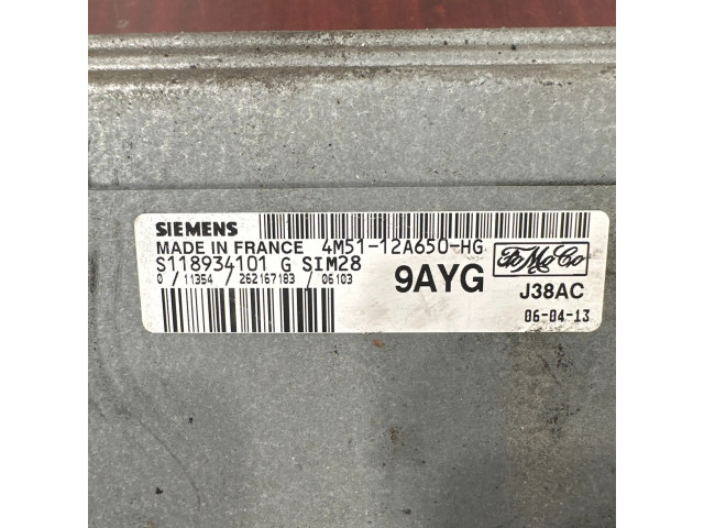 Блок управления двигателя 4M5112A650HG, S118934111G   Ford Focus