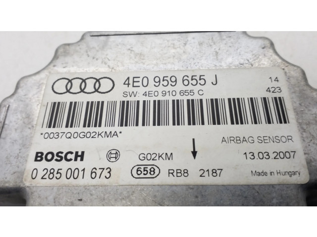 Блок подушек безопасности 4E0959655J, 0285001673   Audi A8 S8 D3 4E