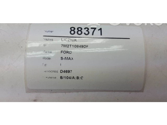 Панель приборов 7M2T10849DF   Ford S-MAX       