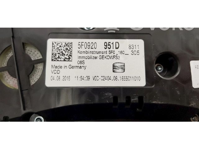 Панель приборов 5F0920951D, 5F0920951D   Seat Ateca       