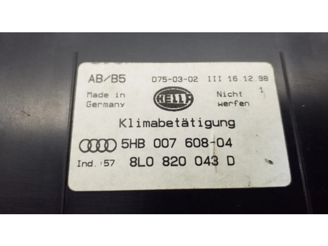 Блок управления климат-контролем 8L0820043D, 5HB00760804   Audi A4 S4 B5 8D