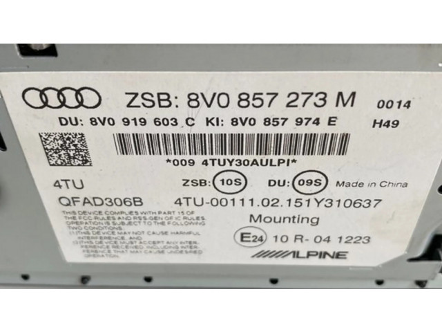 Дисплей    8V0857273M, 8V0919603C   Audi A3 S3 8V