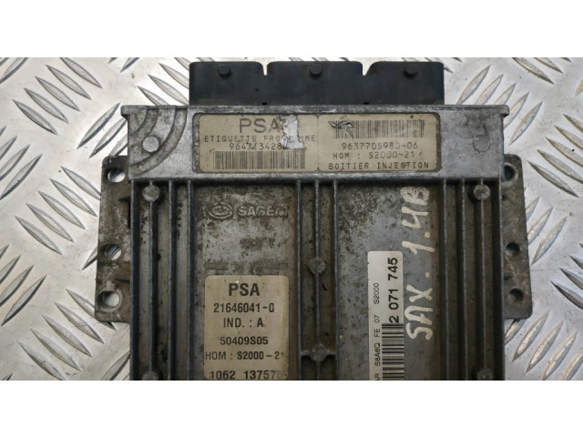 Řídící jednotka 9637705980, 21646041   Citroen Saxo 2001