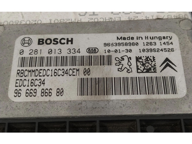 Řídící jednotka 0281013334, 9653958980   Peugeot 5008 2010