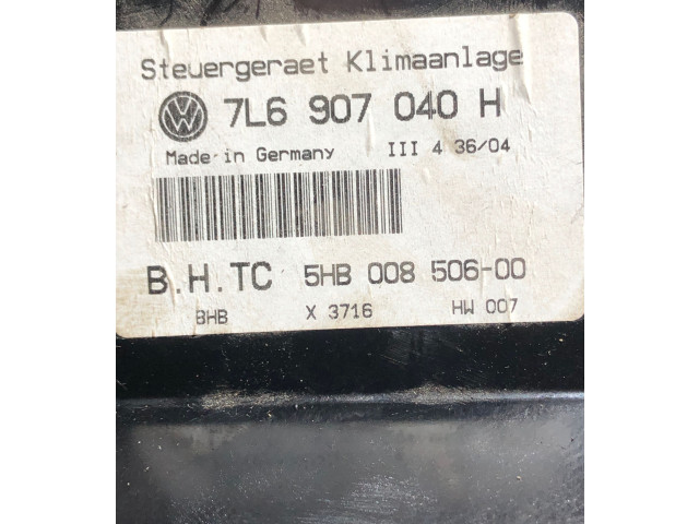 Блок управления климат-контролем 7L6907040H, 5HB00850600   Volkswagen Touareg I