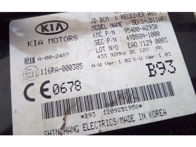 Pojistková skříňka Řídící jednotka BSM 95400A2930   KIA Ceed 2012