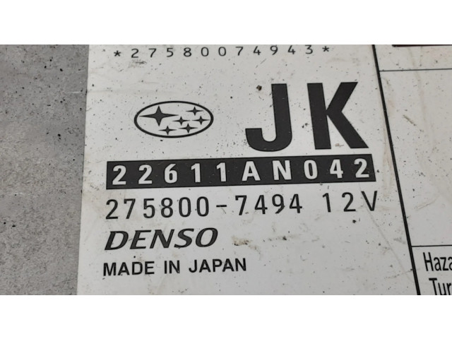 Řídící jednotka 22611AN042, 2758007494   Subaru Legacy 2009