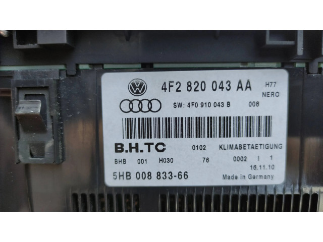 Блок управления климат-контролем 4F2820043AA, 4F0910043B   Audi A6 S6 C6 4F