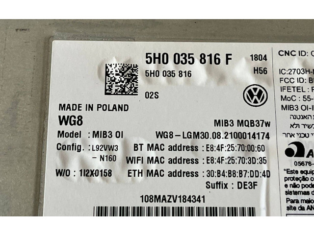 Блок управления 5H0035816F, 5H0035816   Volkswagen Caddy