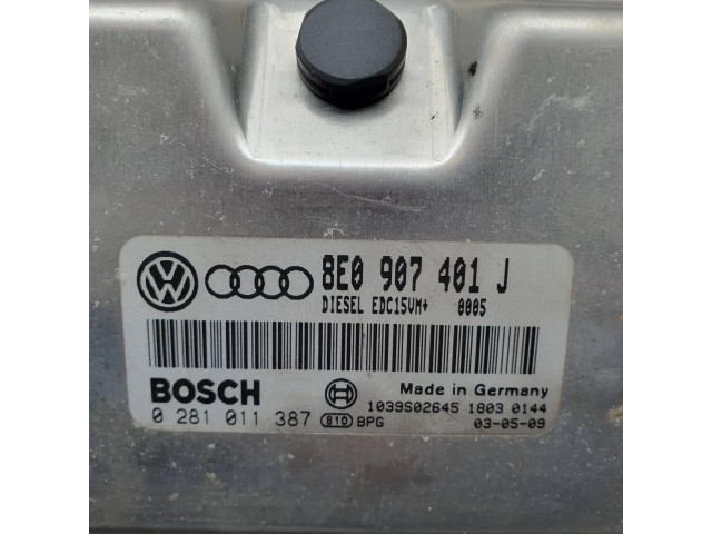 Блок управления двигателя 8E0907401J, 0281011387   Audi A6 S6 C5 4B