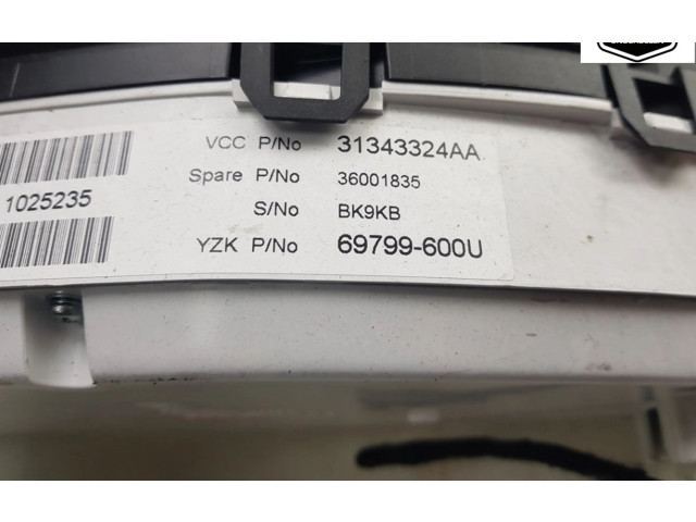 Přístrojová deska  Volvo V60 2012 36002599, 31343324AA  