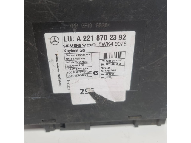 Блок управления A2218702392, 5WK49078   Mercedes-Benz S W221