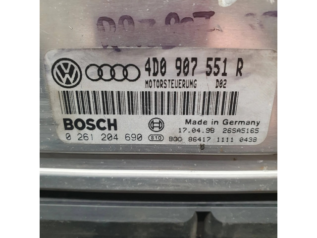 Блок управления двигателя 4D0907551R, 0261204690   Audi A6 S6 C5 4B