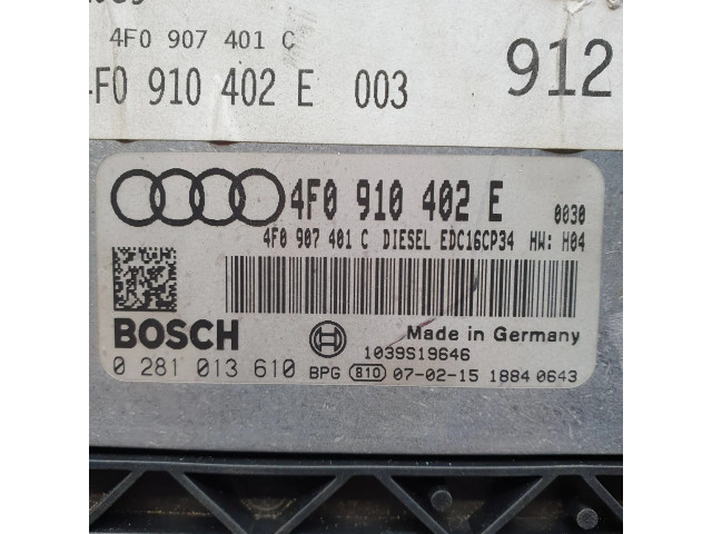 Блок управления двигателя 4F0910402E, 4F0907401C   Audi A6 S6 C6 4F