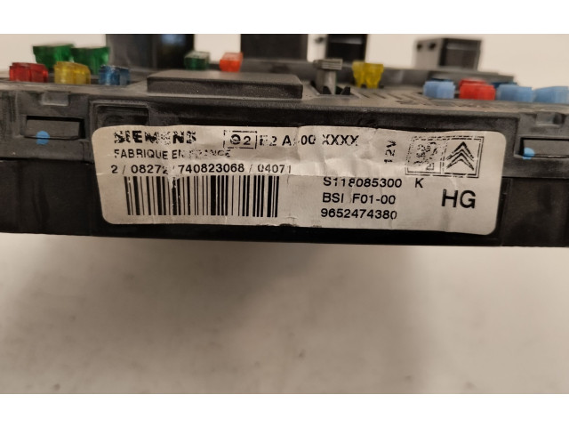 Pojistková skříňka Řídící jednotka BSM 9652474380   Citroen C3 Pluriel 2004