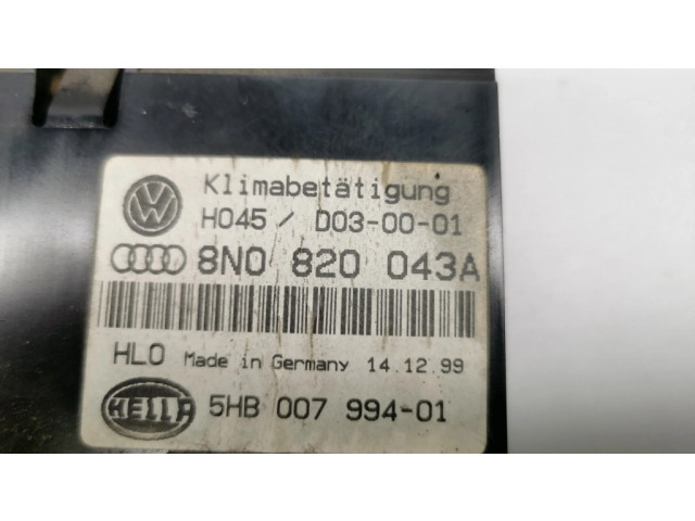 Блок управления климат-контролем 8N0820043A, 5HB007   Audi TT Mk1