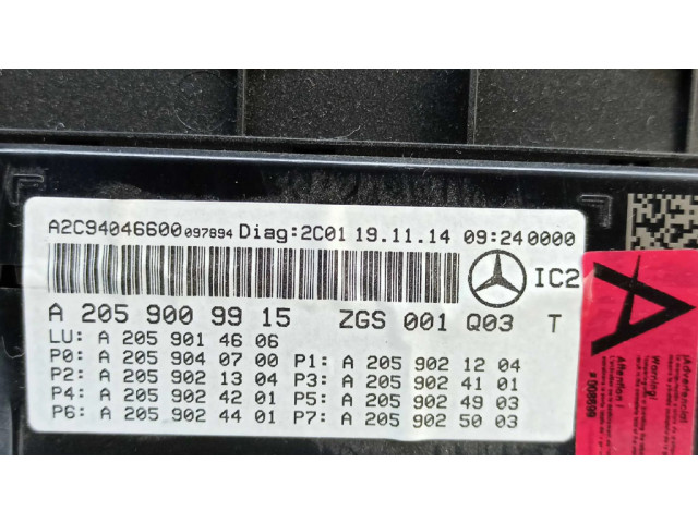 Přístrojová deska  Mercedes-Benz C W205 2014 A2059009915  