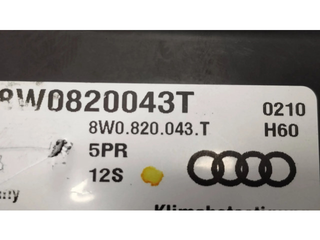 Блок управления климат-контролем 8W0820043T   Audi A5