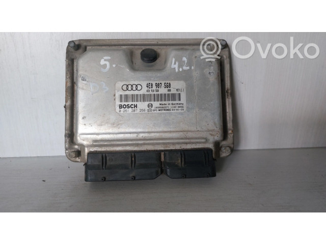 Блок управления двигателя 4E0907560, 0261207256   Audi A8 S8 D3 4E