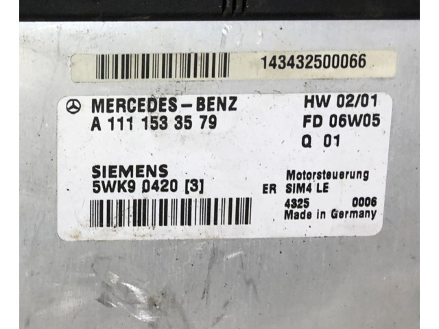 Řídící jednotka A1111533579, 1111533579   Mercedes-Benz C W203 2000
