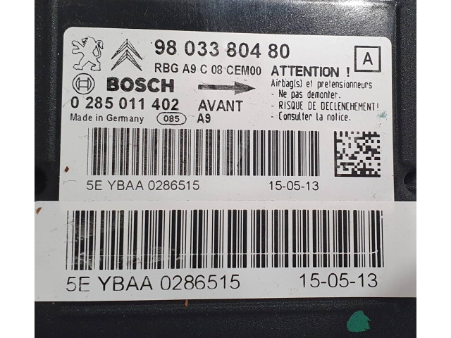 Блок подушек безопасности 9803380480, 0285011402   Peugeot 208