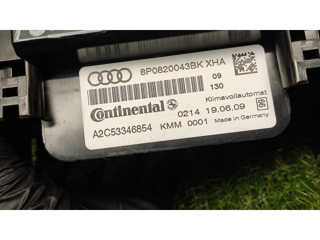 Блок управления климат-контролем 8P0820043BK, A2C53346854   Audi A3 S3 8P