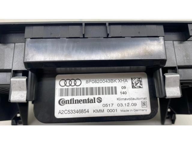 Блок управления климат-контролем 8P0820043BK   Audi A3 S3 A3 Sportback 8P