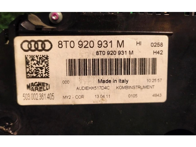 Спидометр (приборный щиток) 8T0920931M   Audi A5 Sportback 8TA 2010