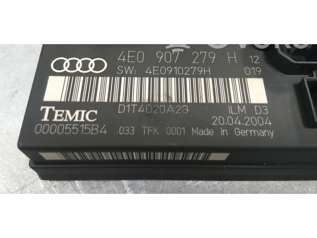 Pojistková skříňka Řídící jednotka BSM 4E0907279H, 4E0907279   Audi A8 S8 D3 4E 2005