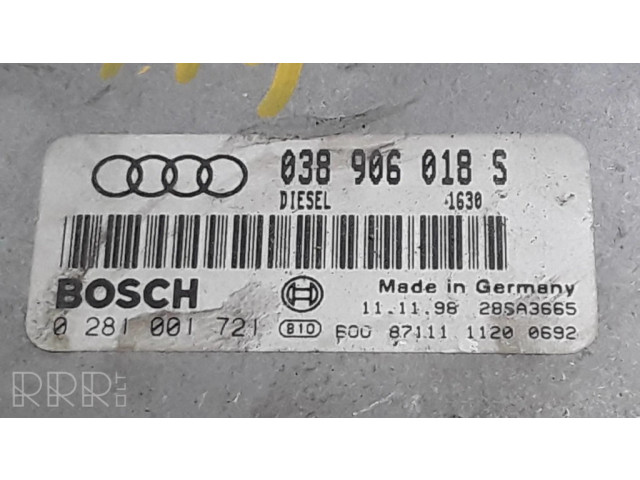 Řídící jednotka 038906018S, 0281001721   Audi A4 S4 B5 8D 2000