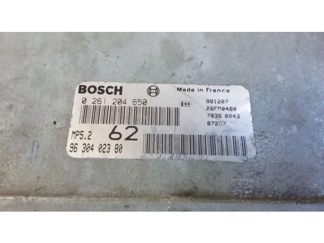 Řídící jednotka 0261204650, 9630402380   Peugeot 605 1998