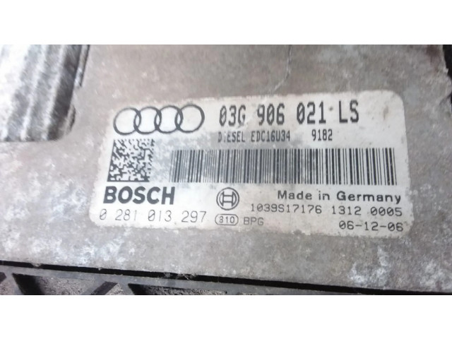 Блок управления двигателя 03G906021LS, 0281013297   Audi A3 S3 A3 Sportback 8P