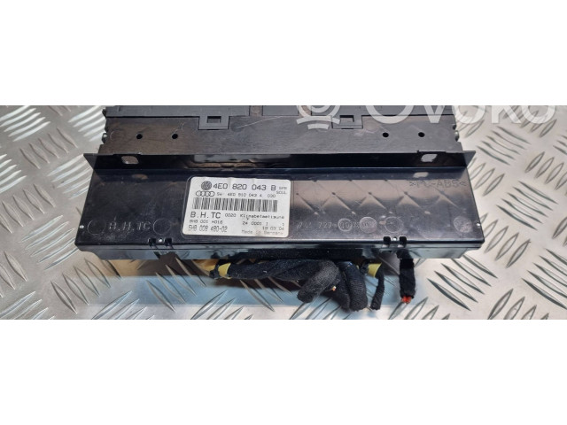 Блок управления климат-контролем 4E0820043B, 5HB00848002   Audi A8 S8 D3 4E