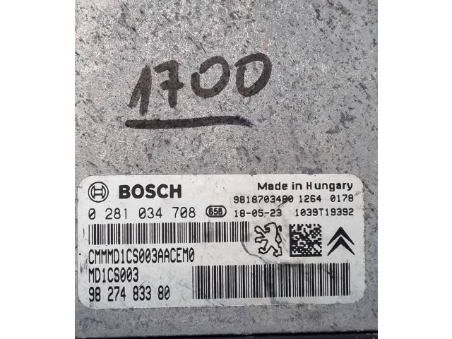 Řídící jednotka 9827483380, 9818703480   Peugeot 3008 II 2018