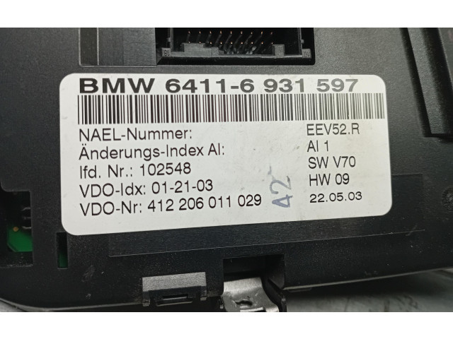 Блок управления климат-контролем 64116931597, 64116931597   BMW Z4 E85 E86