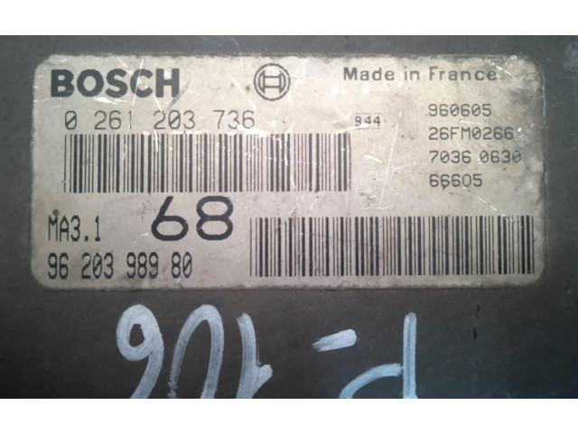 Řídící jednotka 0261203736   Peugeot 106 