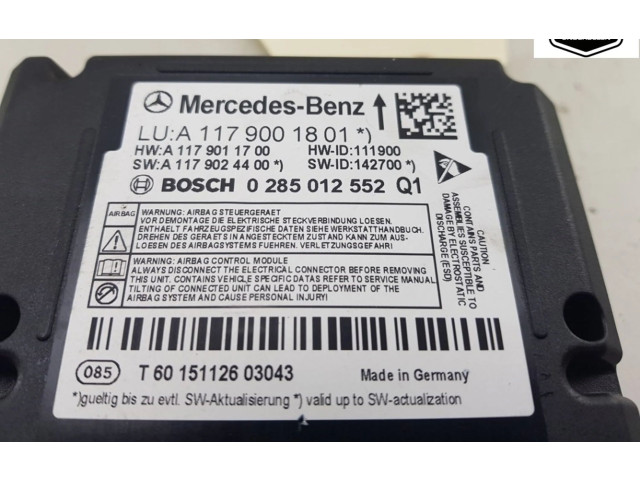 Блок подушек безопасности A1179001801   Mercedes-Benz CLA C117 X117 W117
