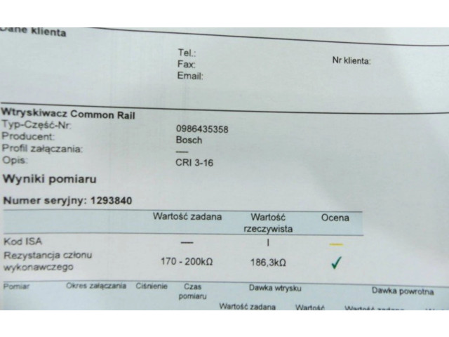 Vstřikovač 0986435358, IMPRK1293840   Volkswagen Touareg I     