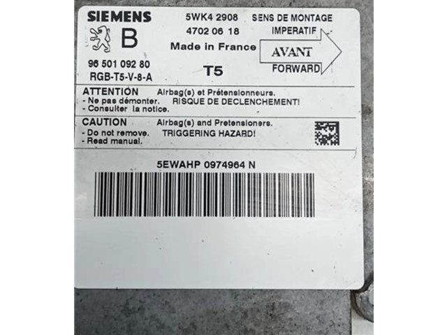 Řídící jednotka 9650109280, 9650109280   Peugeot 307 2002