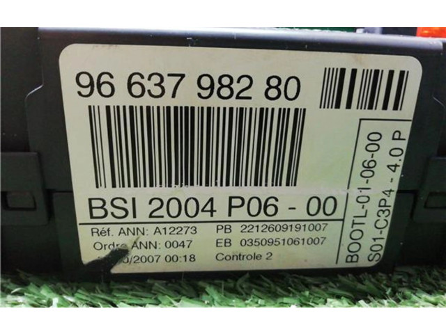   Pojistková skříňka BSI2004, 9663798280   Peugeot 207 2007