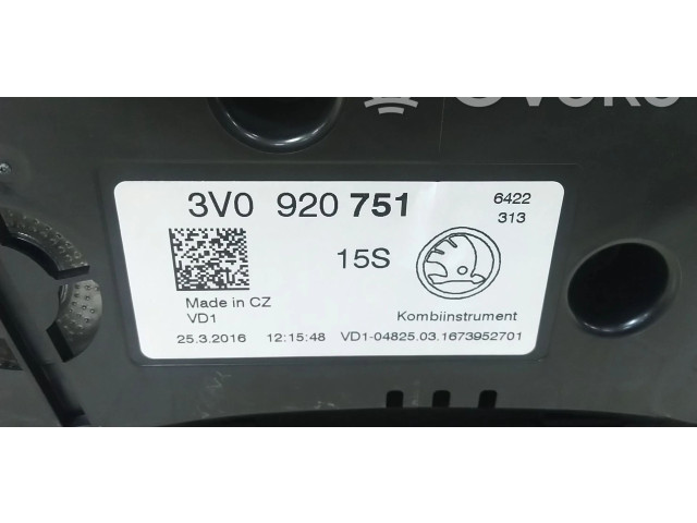 Přístrojová deska  Skoda Superb B8 (3V) 2016 3V0920751  