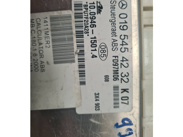 Блок управления АБС 0195454232, BPU7F20A28   Mercedes-Benz C W203