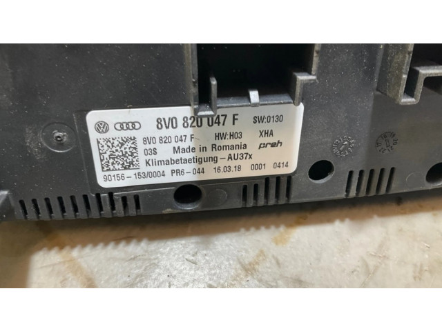 Блок управления климат-контролем 8V0820047F, SW0130   Audi A3 S3 8V