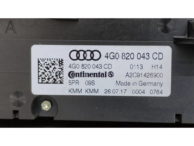 Блок управления климат-контролем 4G0820043CD, A2C91426900   Audi A6 S6 C7 4G