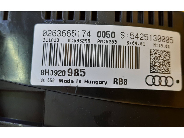 Панель приборов 8H0920985, 8H0920985   Audi RS4 B7       
