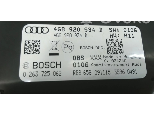 Přístrojová deska  Audi A6 S6 C7 4G 2016 4G8920934D  