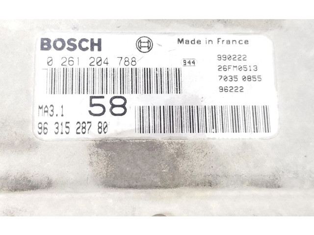 Řídící jednotka 9631528780, 0261204788   Peugeot 106 1996