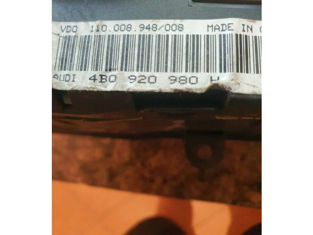 Přístrojová deska  Audi A6 S6 C5 4B 2001 4B0920980H, 110008948008  