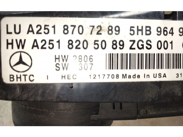 Блок управления климат-контролем A2518707289   Mercedes-Benz R AMG W251