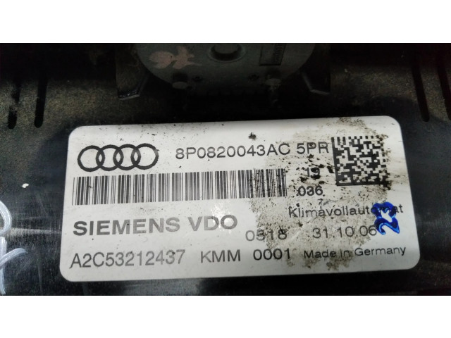 Блок управления климат-контролем 8P0820043AC   Audi A3 S3 8L